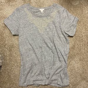 J crew tee shirt with beading detail